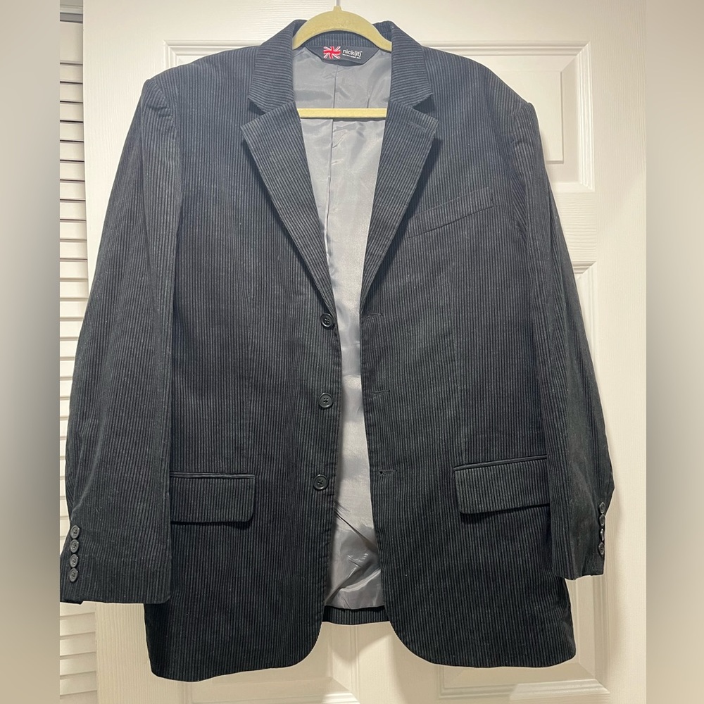 Vintage Nick (it) elegant black and gray Blazer with thin stripes, size XL
